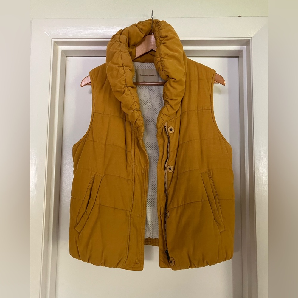 Pilcro Mustard Corduroy Puffer Vest - Picture 2 of 7